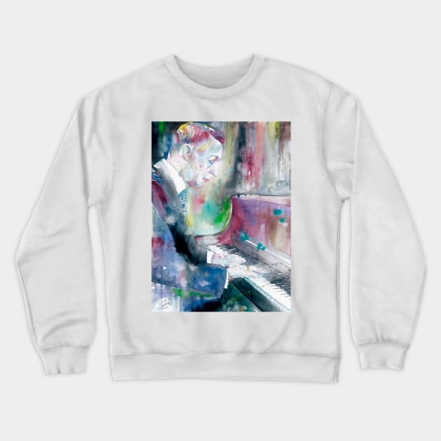 SERGEI RACHMANINOFF watercolor portrait .3 Crewneck Sweatshirt by lautir